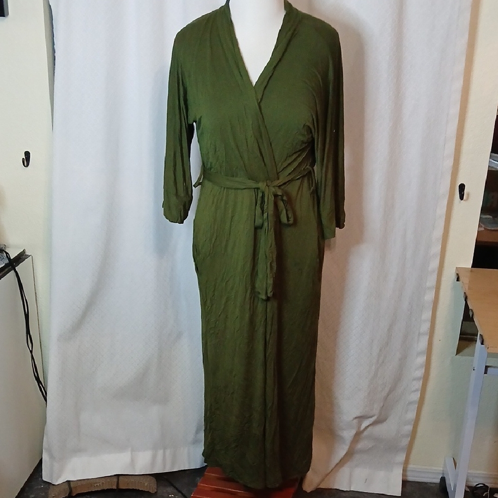 Soft Olive Green XL Women's Robe 1/2sleeve With Pockets!
